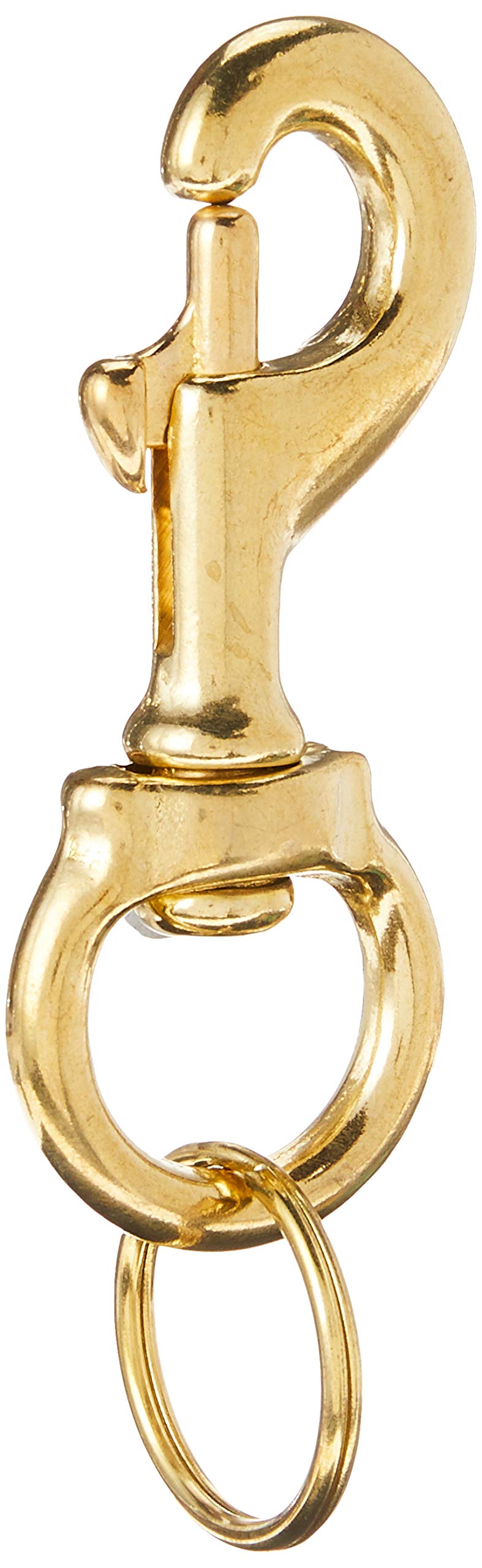 Lucky Line 3-1/4"" Heavy-Duty Solid Brass Bolt Snap with 1"" Brass Split Key Ring (44801) - Image 1